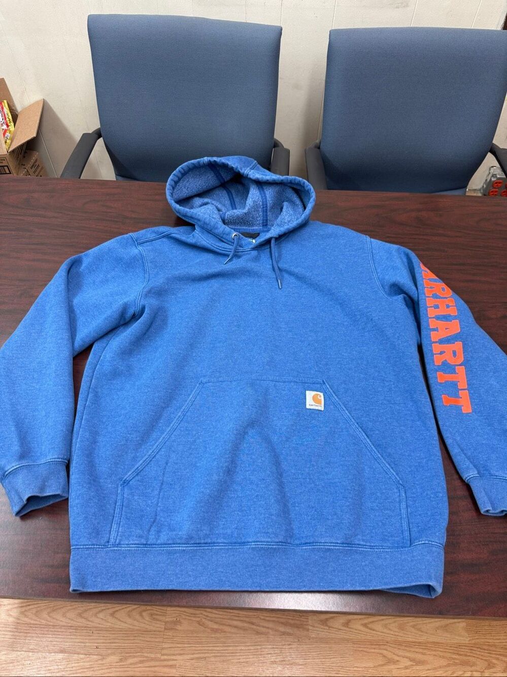 Carhartt Men’s Blue Loose Fit Hoodie Size Large